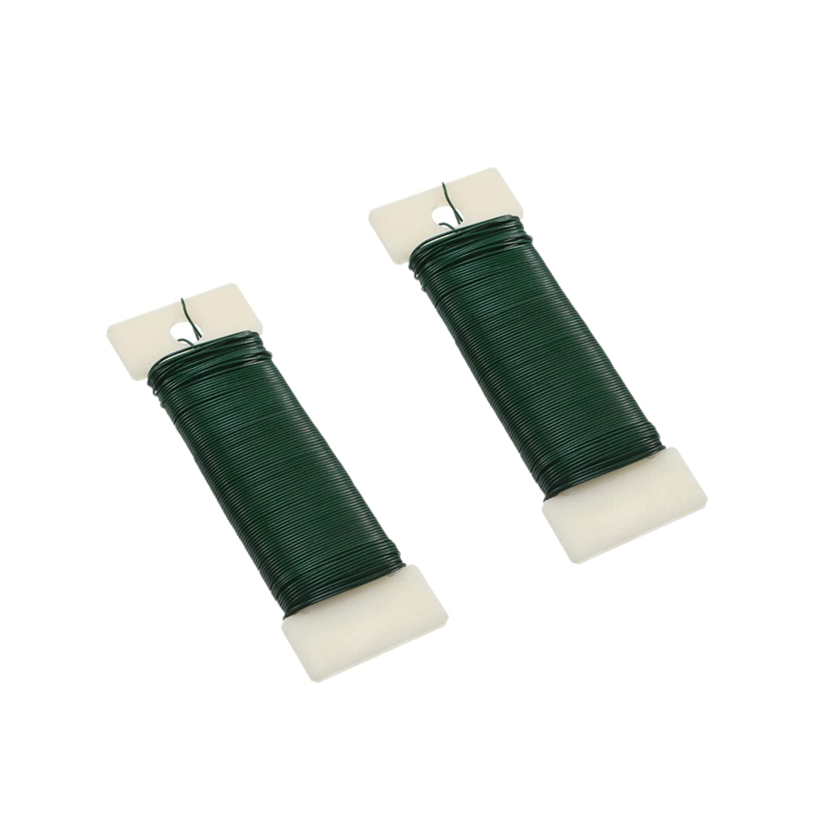 2 Pack Green Floral Wire for Christmas Wreaths - 22 Gauge Flexible Paddle Wire for Xmas Wreath Making, Garland, Flower Bouquets and Floral Arrangements