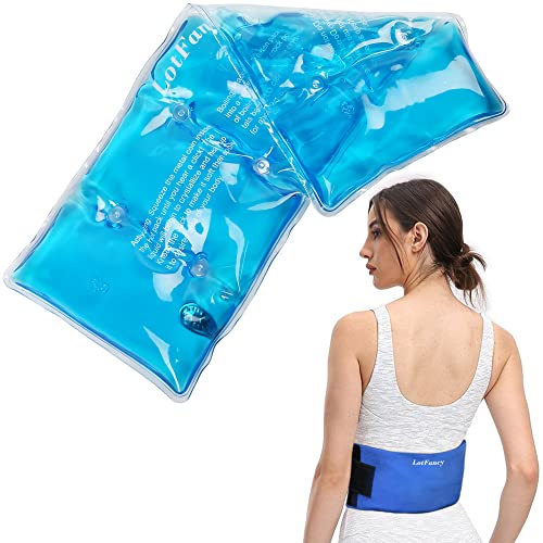 LotFancy Heating Pad, with Adjustable Strap, Reusable Gel Ice Pack Wrap, Click Activated, Instant Hot Cold Therapy Compress for Back, Neck, Shoulder, Knee Pain Relief, 15” x 5”