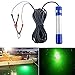 Underwater Night Fishing Light Green Submersible LED Lamp Bait Squid Fish Attracting Snook Light Dock Boat Light 12-24V 20ft Cord