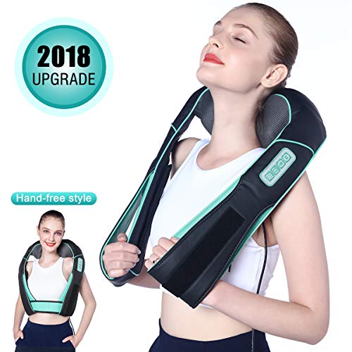 Shiatsu Neck and Shoulder Massager with Heat Hands Free Belt Deep Kneading Massagers for Neck and Shoulder Back Massage to Relieve Pain, Electric Full Body Massage at Car Office HomeÂ 