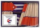 BOX of 100 Mini Cuba Toothpick Flags Stocked and Shipped from USA, 100 Small Cuban Flag Toothpicks or Cocktail Sticks & Party Picks