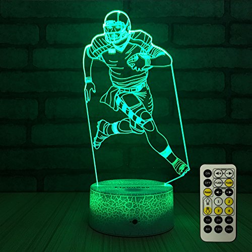 image for FlyonSea Football lamp,Rugby Ball Bedside Lamp 7 Colors Change + Remot