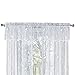 Collections Etc Lace Window Valance 56-inch x 12-inch with Songbirds & Branches, White