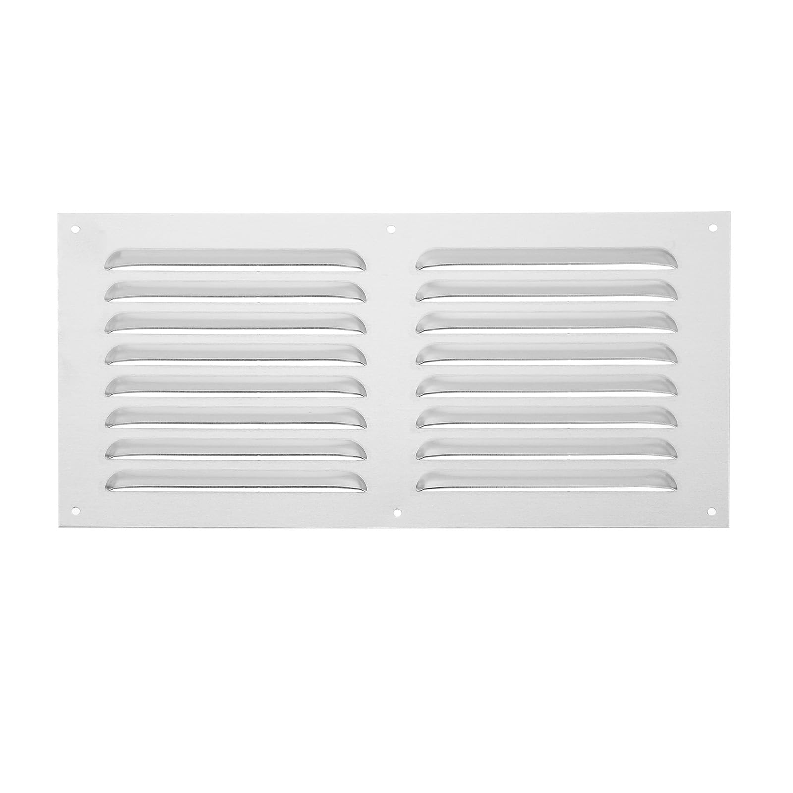Photo 1 of PATIKIL 16 x 8 Inch Aluminum Vent Cover, Screen Air Grille Ventilation Cover HVAC Louvered Grill for Home Kitchen Fireplace Wall Ceiling, Silver Tone