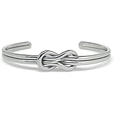 Loralyn Designs Womens Infinity Love Knot Cuff Bracelet Stainless Steel Adjustable Silver or Black