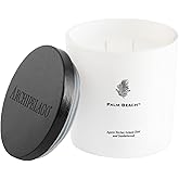 Archipelago Botanicals Palm Beach Luxe Candle, Agave Nectar, Lemon Zest and Sandalwood Scent, Elegant White Glass Jar Candle, Coconut Wax, Double Wicks Burn 100 Hours (13 oz)