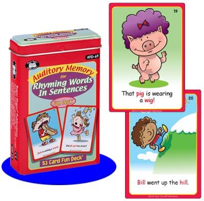 Super Duper Publications Auditory Memory for Rhyming Words In Sentences Fun Deck Flash Cards Early Reader Educational Learning Resource for Children