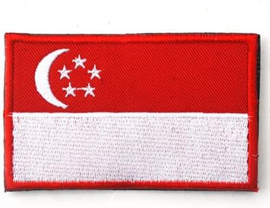 URGREAT Singapore Flag Velcro Tactical Patch Uniform Military Embroidered Applique
