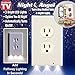 Night Angel 1 Wall Coverplate with Automatic Light Sensor and Built-in LED Guidelights for Square Outlets-Decor, 1, White