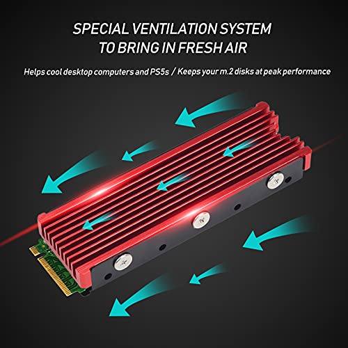 M.2 SSD PS5 NVMe Heatsink for Samsung 980 Pro SN850 with Silicone