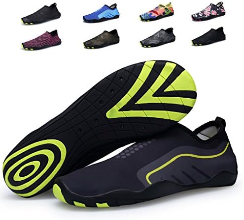 Cool walker Men Women Kids Water Shoes Lightweight Quick Dry Barefoot Aqua Sports Sneaker For Beach Swim,VD01 BlackYellow US9.5D/11B/EU44