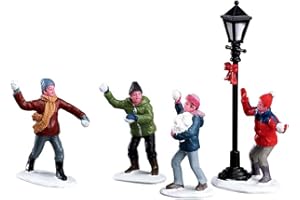Lemax Christmas Village Snowball Fight! Set of 4-32133
