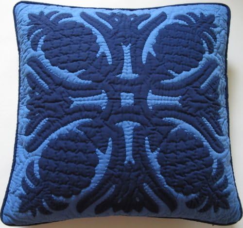 Hawaiian Quilt Pillow Covers/Cushions, 100% Hand Quilted/Hand Appliqued 18" x 18"