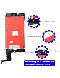 goldwangwang Digitalizador de visualización táctil Reemplazo Totalmente Marco Display Assembly Set con Reparación Toolkit + Protector de visualización + instrucciones, iPHONE 7 Plus negro