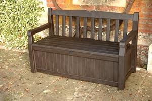 GARDEN BENCH + UNDER STORAGE KETER 140CM RESIN PATIO 
