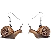 QUPENGXU Creative Handmade Acrylic Snail Earrings Art Novelty Simulation Animal Dangle Drop Earrings For Women