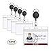 Retractable ID Badge Holder, MBigtree Horizontal Heavy Duty Waterproof ID Name Bus Pass Holder with Retractable Carabiner Reel Clip for Office Company Employee School Student Bus Pass ID Card Clear