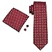 Barry.Wang Classic Red Woven Tie Hanky Cufflink Set