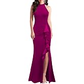 Faeriesty Elegant Off-Shoulder Sequin-Embellished Sheer Sleeve Mermaid Hem Formal Party Long Evening Gown Glittery Dress P 36106976