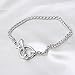 RUBYCA 20Pcs Elegant Toggle Clasp Link Chain Silver Color Charm Rolo Bracelet 20cm for Jewelry Making
