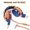 Baseman-Kids-Headphones-with-Microphone-Wired-On-Ear-Headsets-with-Safe-Volume-Limited-85-dB-Foldable-and-Adjustable-Headphones-with-a-35mm-Jack-Cord-for-ChildrenSchoolCellphoneTablet-Orange BASEMAN Kids Headphones with Microphone, Cute Football Design Wired On-Ear Children Headphones with Volume Limit…