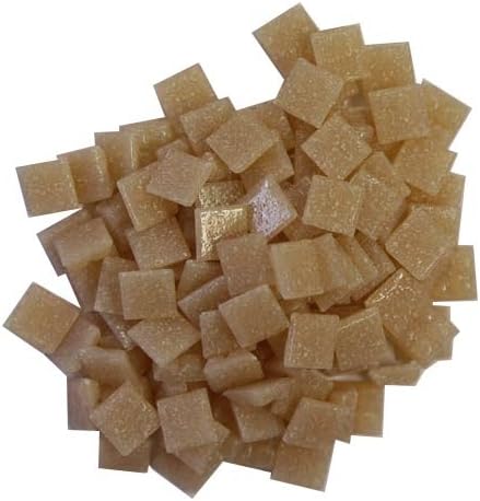 Vitreous glass tiles 1cm x 1cm x 4mm for mosaics art & craft - 200 gram pack (approx 300 loose tiles) (Soft Pink)
