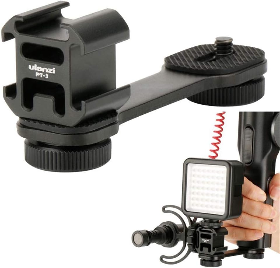 KIRGDFRG Triple Hot Shoe Mount Adapter Microphone Extension