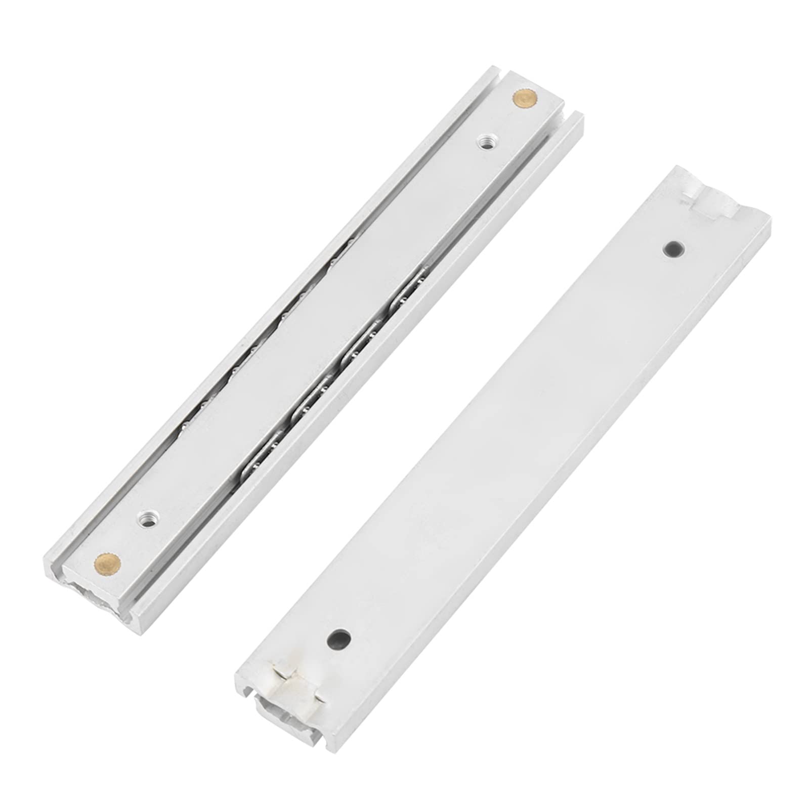 2Pcs Set Drawer Slides Aluminum Alloy Ball Bearing Cabinet Slides Smooth Full Extension Side Mount for Drawers and Cabinets 100mm