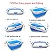 SAMMART 49L Collapsible 4 Handled Laundry Basket-Foldable Storage Container-Portable Washing Bin-Space Saving-Pet Bath Tub,Water capacity 37L(1, Sky Blue), Size : 25.4 x 18.7 x 10.25 inches