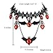 JoyTong Bat Necklace Earring Set Leather Black