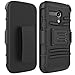 Moto G (1st Gen.) Case, EC Hybrid Kickstand Shock Absorbing Case, High Impact Dual Layer Holster Case with Locking Belt Swivel Clip for Motorola Moto G (1st Generation Only) (Black)