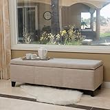 Christopher Knight Home 298339 Living Sarelia Bench Storage Ottoman (Light Beige)