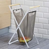 newwyt Countertop Plastic Bag Holder Cupboard Recycling Bin Trash Bag Holder Rubbish and Grocery Bag Hanger Foldable Waste Sorting Organizer Storage Rack