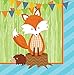 Forest Fox Themed Dessert Napkins & Plates Party Kit for 8