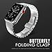 MoKo Band for Apple Watch Series 3 Bands, Stainless Steel Replacement Band Wrist Strap with Butterfly Buckle Clasp for iWatch 42mm 2017 Series 3 / 2 / 1 - Silver (Not Fit iWatch 38mm)