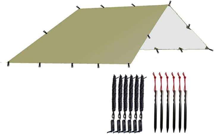Aricxi 3x3m Tent Tarp Sun Shelter Rainfly Trap Army Green Tarp Amazon Co Uk Sports Outdoors
