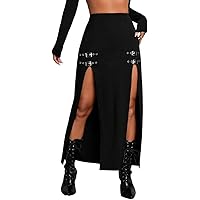 パンツ opium demon long skirt Amazon.com: WDIRARA Women's Buckle Double Split Thigh High