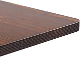 vidaXL Bistro Table in Dark Brown 60x60 cm MDF Wood Grain Black Steel Legs view 3
