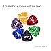 Guitar Picks Guitar Capo Acoustic Guitar Accessories Capo Key Clamp With Free 6 Pcs Guitar Picks and Black Leather Guitar Picks Holder (Wood Color)