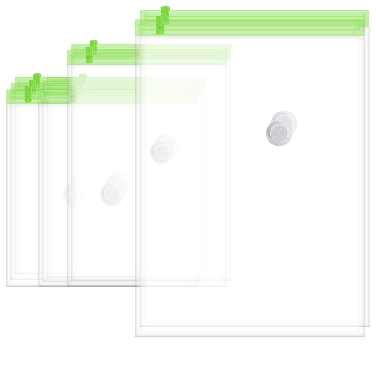 Navaris 10 Pack Vacuum Storage Bag - Reusable Airtight Compression Bags in Different Sizes for Clothes, Pillows, Travel - Save Space by 80%