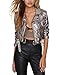 Haoduoyi Womens Slim Zipper Motorcycle Biker Leather Crop Jackets