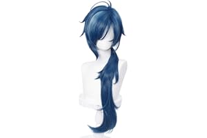 AICOS Alacos Anime Multiple Roles Cosplay Wigs Heat Resistant Halloween Party Wig + Free Cap (KAEYA Blue)