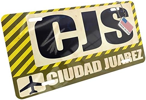 NEONBLOND Metal License Plate Airportcode CJS Ciudad Juarez