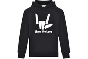 Thombase Share The Love Inspired Kids Children's Girls and Boys Pullover Hoodie with Pocket