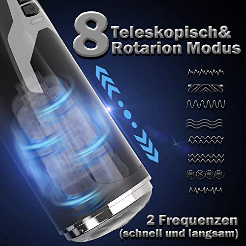 Automatischer Masturbator Cup für Männer Elektrische Masturbieren Mann mit extrem Motor Sexspielzeug für Männer mit Teleskop- und Rotationsmodi Oral sex Geschenk Blowjob Penis Stimulator mit 3 Stimmen