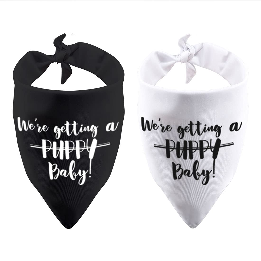 2 Pack We’re Getting a Puppy Baby Dog Bandana Pregnancy Announcement Baby Announcement Gift (Getting a Puppy 2 Pack)