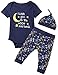 Baby Boy Space Theme Outfit Newborn Infant I Love You To The Moon And Back Stars Clothes (0-3 Months)