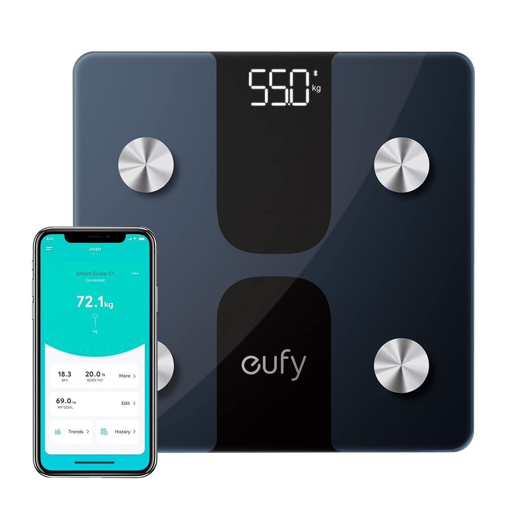 Anker Eufy (ユーフィ) Smart Scale C1（体重・体組成計）【アプリ対応/Fitbit連携/体脂肪率/BMI/基礎代謝量/水分量/体脂肪量/骨量/内臓脂肪】T9146 ブラック商品画像