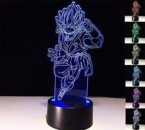LIONKING USA - New Dragonball Evolution 3D Optical Illusion Multi-colored Change Touch Botton Table Light - 3D Acrylic Home Decor lamp - 0346