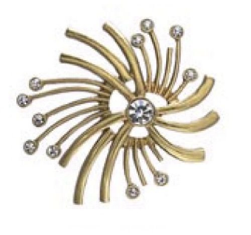 PILGRIM 355-005 Brosche, vergoldet, kristall